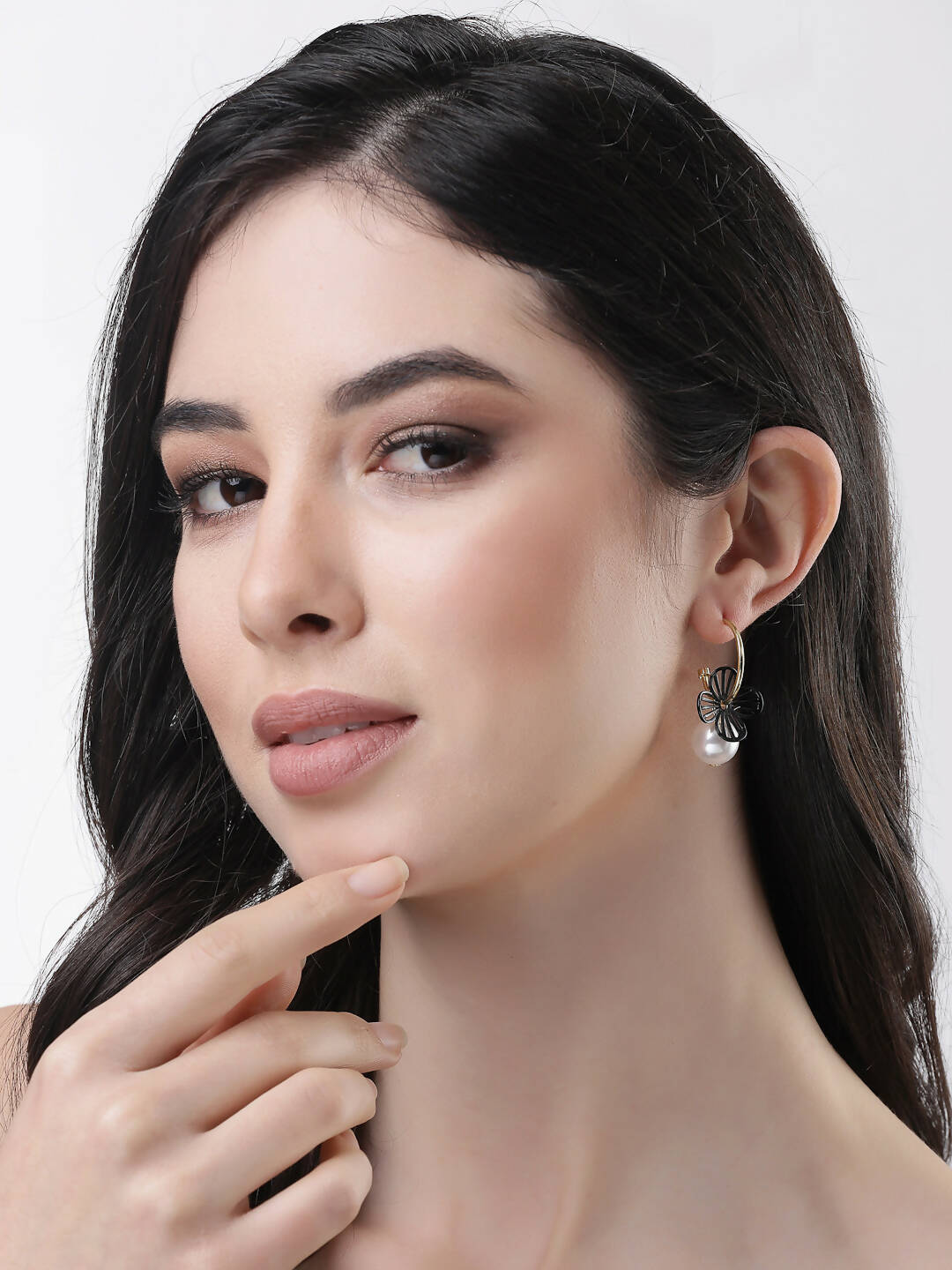 NVR Women Gold-Toned Teardrop Shaped Drop Earrings | Swadesiicart