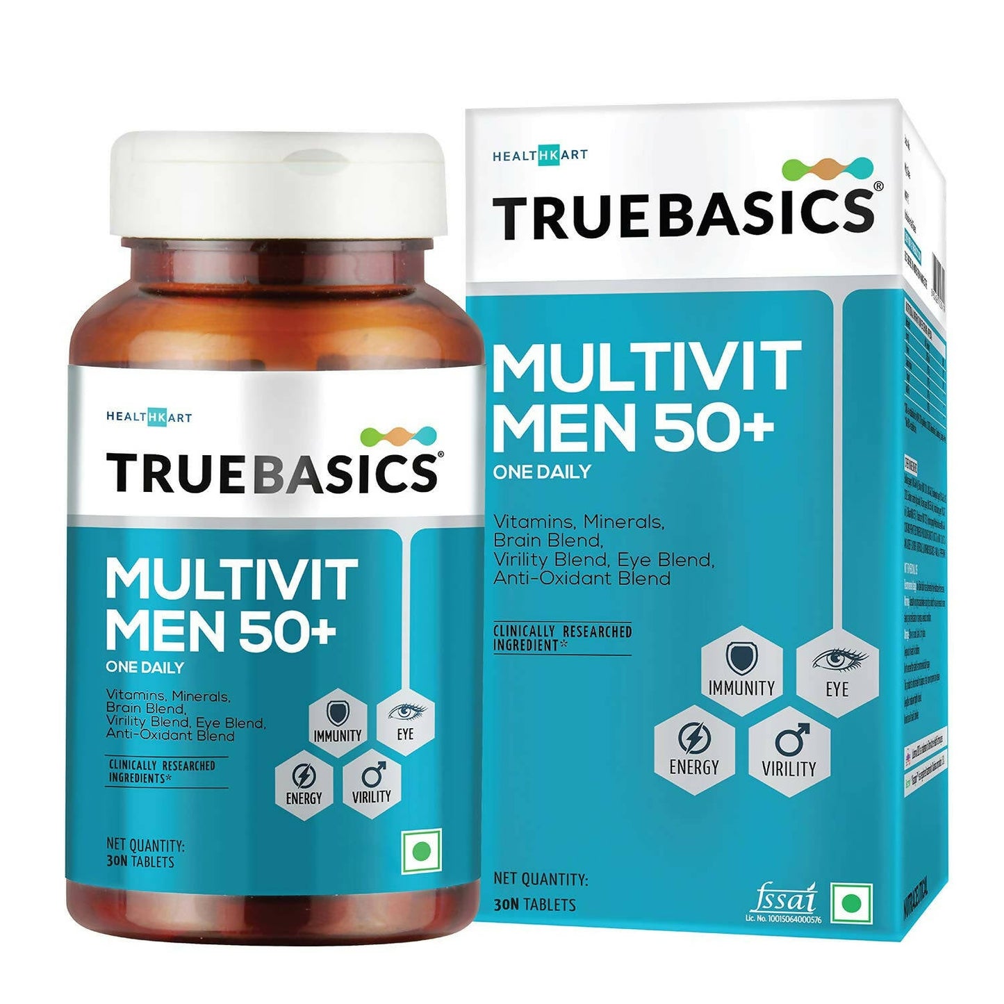 TrueBasics Multivit Men 50+ One Daily Tablets | Swadesiicart