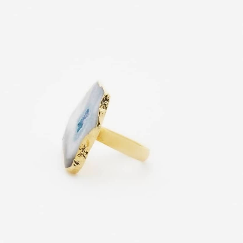 Bling Accessories Agate Natural Stone Statement Finger Ring | Swadesiicart
