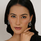 Long kundan earring (Blue) - Ruby Raang - Swadesiicart