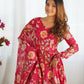 Joban Fashion Pink Kurta Set Organza Sequin Embroidery Work - Swadesiicart