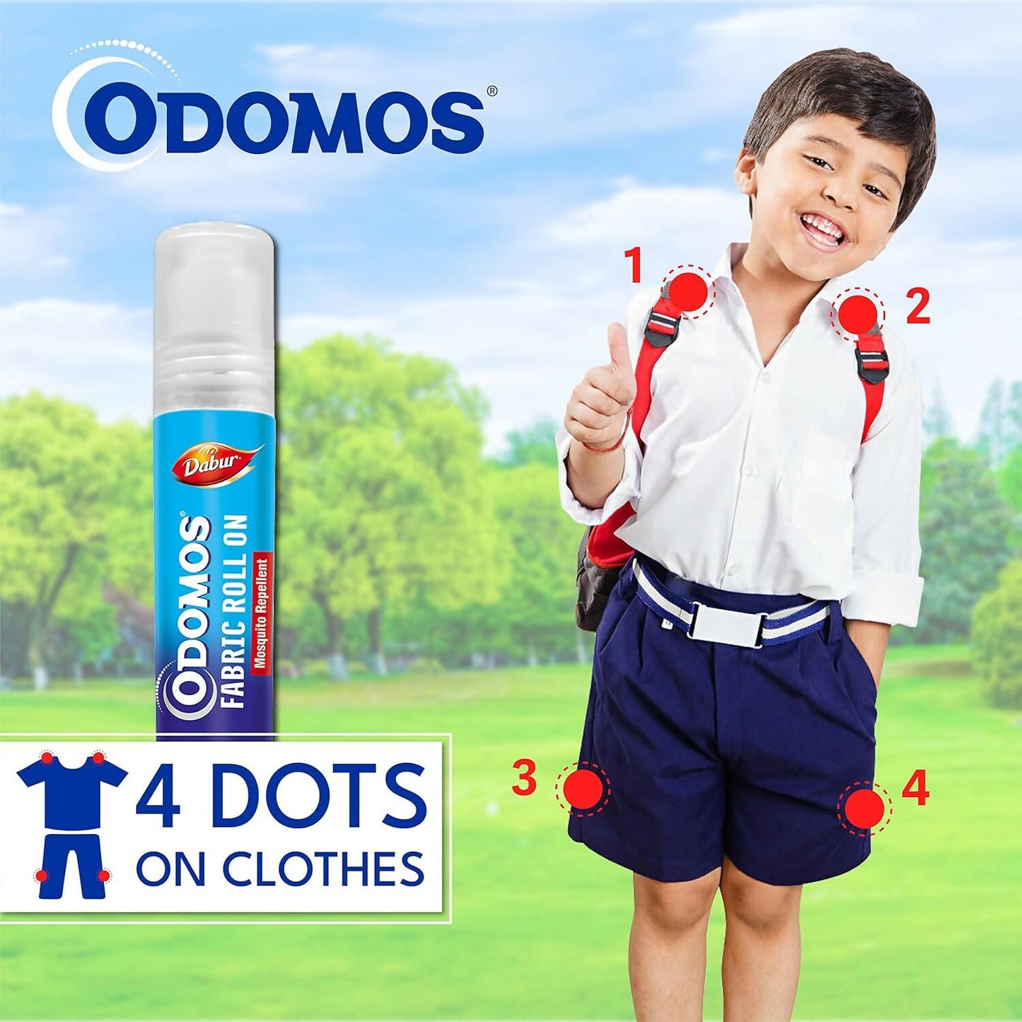 Odomos Mosquito Repellant Fabric Roll On | Swadesiicart