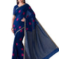 Mimosa Women's Navy Blue Banarasi Chiffon Saree | Swadesiicart
