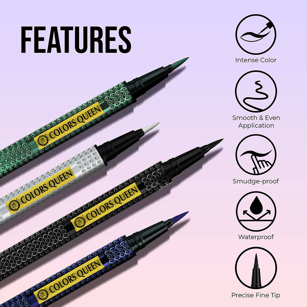 Colors Queen Fabulous Color Eyeliner - 01 | Swadesiicart