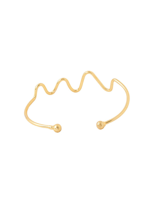 NVR Women Gold-Polished Adjustable Kada Bracelet - Swadesiicart