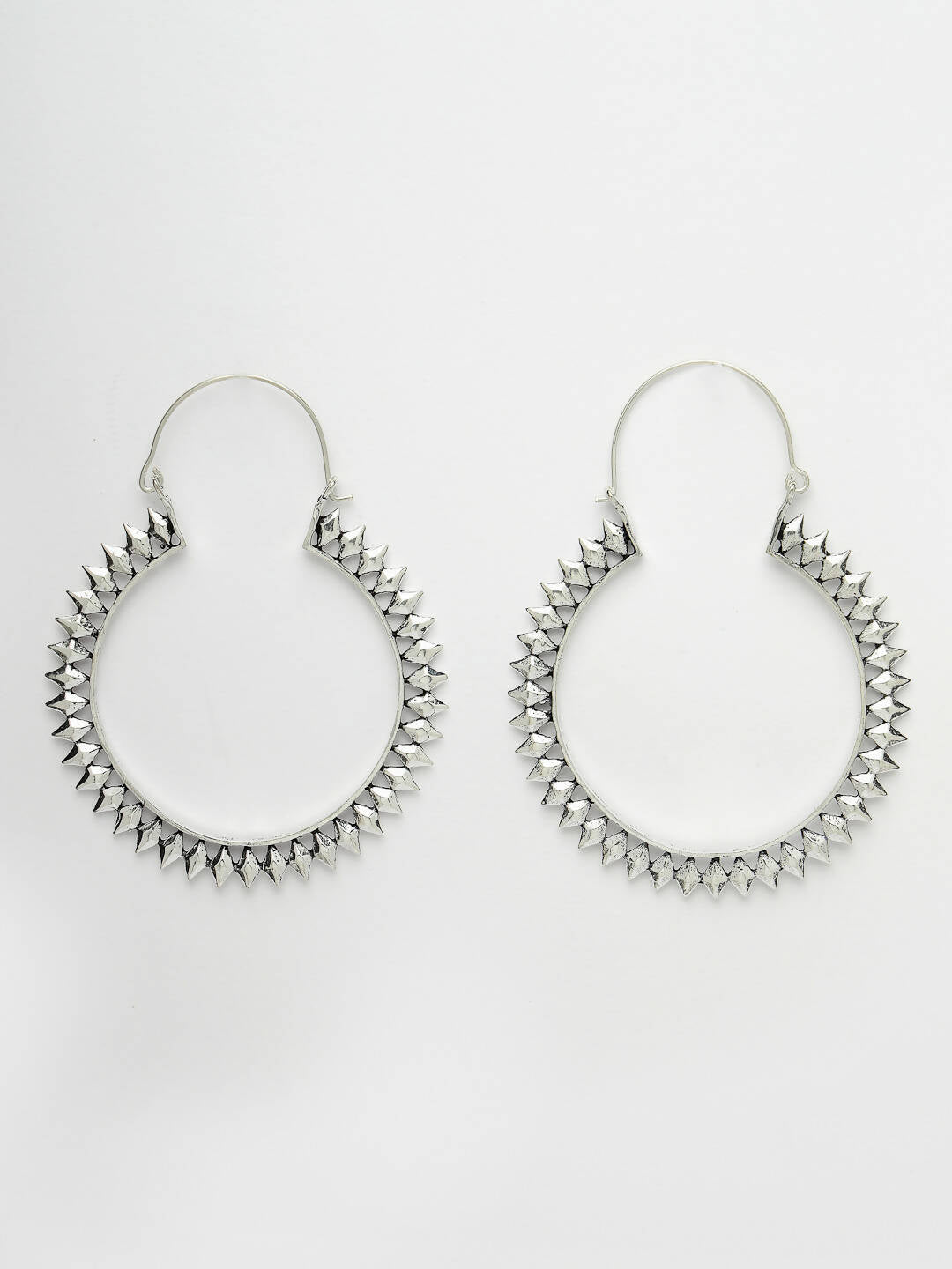 NVR Women Silver Full Circular Hoop Earrings - Swadesiicart