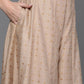 Ahalyaa Women Floral Printed Top with Palazzos - Tan Color | Swadesiicart