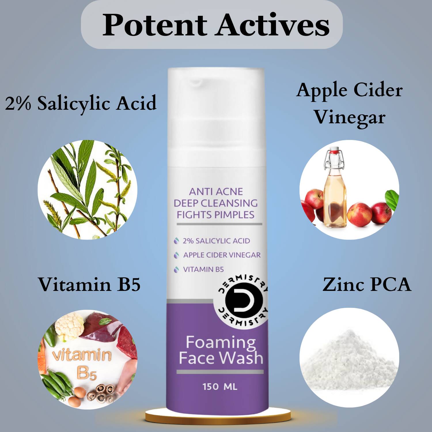 Dermistry Salicylic Acid Anti Acne Face Serum & Anti Acne Foaming Face Wash - Swadesiicart