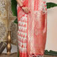 Shree Shyam Fashion Linen Cotton Red & White Saree