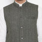 Even Apparels Green Wool Men Woven Nehru Jacket | Swadesiicart