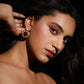 Pink Gold-Polished Contemporary Drop Earrings - Ruby Raang | Swadesiicart