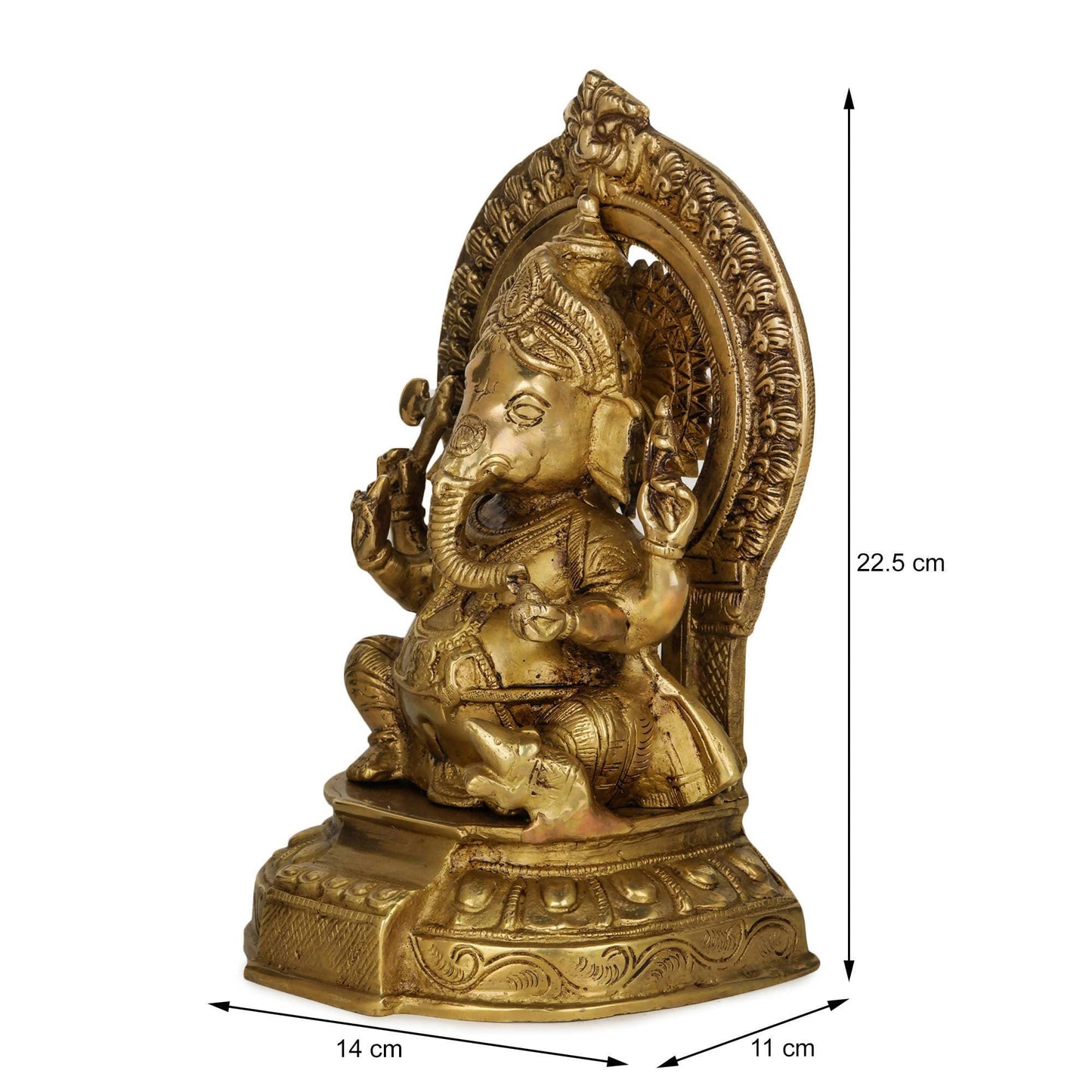 Devlok Maharaja Ganesha Pure Brass Idol - Swadesiicart