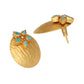 Nuyug 22K Gold-Plated Turquoise Flower Stud Earrings | Swadesiicart