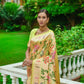 Vishnu Weaves Women's Parrot Green Paithani Silk Zari Woven Saree with Unstitched Blouse - Swadesiicart