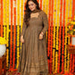 Jyoti Fashion Women's Brown Faux Georgette Zari Embroidery with Sequence Anarkali Dress with Dupatta | Swadesiicart
