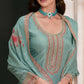 Anaita Teal Embroidered Work Silk Stitched Anarkali Suit