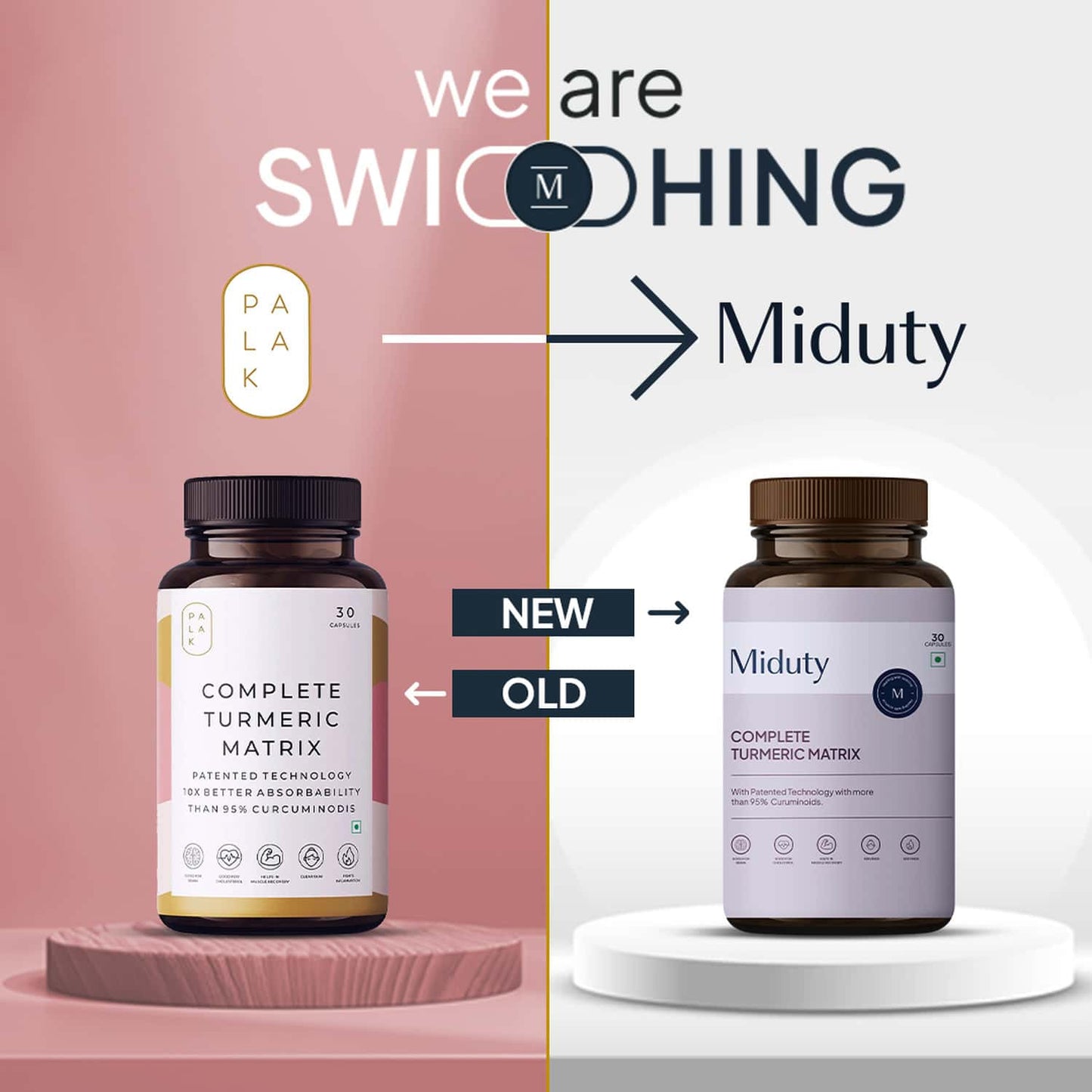 Miduty by Palak Notes Complete Turmeric Matrix Capsules - Swadesiicart