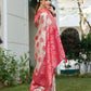 Anaita Coral Silk Blend Woven Saree With Blouse
