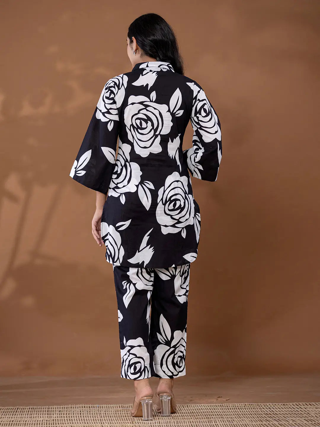Yufta Cotton Black Printed Co-Ord Set - Swadesiicart