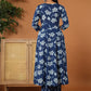 Yufta Cotton Blue Anarkali Dupatta Set - Swadesiicart