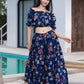 Yufta Cotton Blue Skirt Co-Ord Set - Swadesiicart
