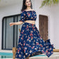 Yufta Cotton Blue Skirt Co-Ord Set - Swadesiicart