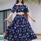 Yufta Cotton Blue Skirt Co-Ord Set - Swadesiicart