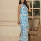 Yufta Cotton Blue Summer Leaf Print Co-Ord Set - Swadesiicart