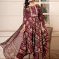 Yufta Cotton Burgundy Anarkali Dupatta Set - Swadesiicart