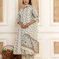 Yufta Cotton Cream Anarkali Kurta Dupatta Set - Swadesiicart