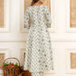 Yufta Cotton Cream Anarkali Kurta Dupatta Set - Swadesiicart