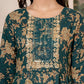 Yufta Cotton Green Anarkali Dupatta Set - Swadesiicart