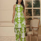 Yufta Cotton Green Pin Tuck Co-Ord Set - Swadesiicart
