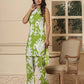 Yufta Cotton Green Pin Tuck Co-Ord Set - Swadesiicart