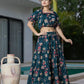 Yufta Cotton Green Skirt Co-Ord Set - Swadesiicart