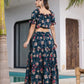 Yufta Cotton Green Skirt Co-Ord Set - Swadesiicart