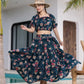 Yufta Cotton Green Skirt Co-Ord Set - Swadesiicart