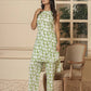 Yufta Cotton Green Summer Leaf Print Co-Ord Set - Swadesiicart