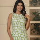 Yufta Cotton Green Summer Leaf Print Co-Ord Set - Swadesiicart