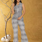Yufta Cotton Grey Ikat Co-Ord Set - Swadesiicart