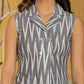 Yufta Cotton Grey Ikat Co-Ord Set - Swadesiicart