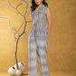 Yufta Cotton Grey Ikat Co-Ord Set - Swadesiicart