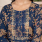 Yufta Cotton Navy Blue Anarkali Dupatta Set - Swadesiicart
