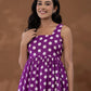 Yufta Cotton Purple Polka Dot Co-Ord Set - Swadesiicart