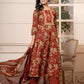 Yufta Cotton Red Anarkali Dupatta Set - Swadesiicart