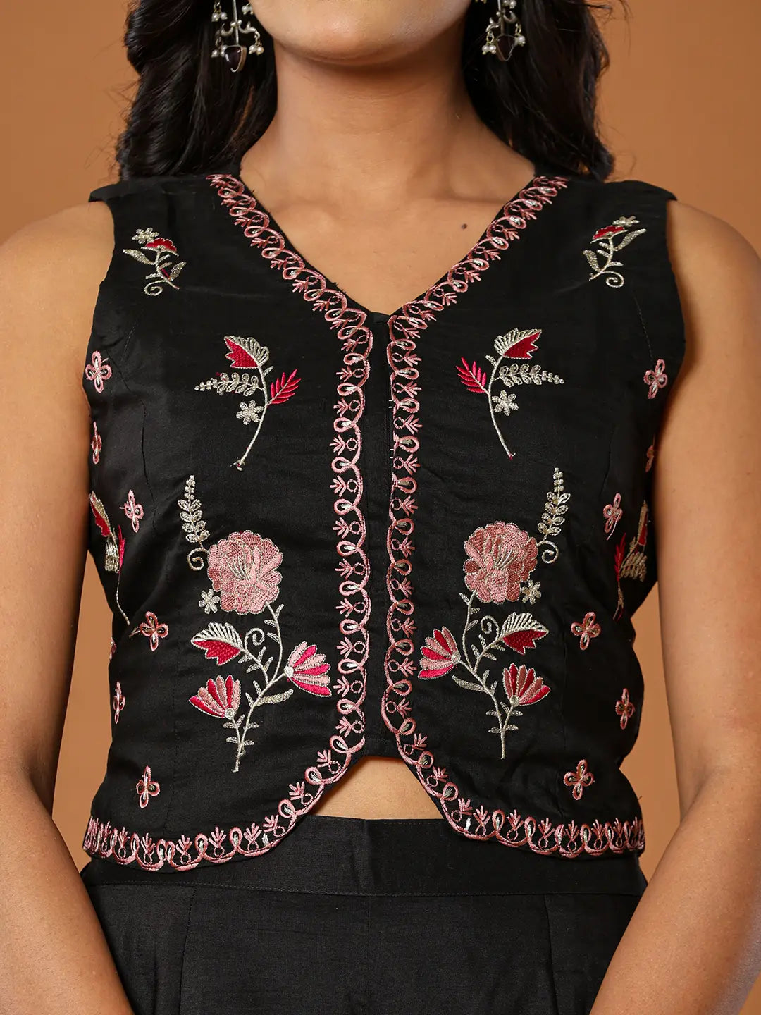 Yufta Cotton Silk Festive Waistcoat Co-Ord Set With Attached Cotton Lining - Swadesiicart