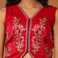 Yufta Cotton Silk Waist Coat Co-Ord Set With Attached Cotton Lining - Swadesiicart