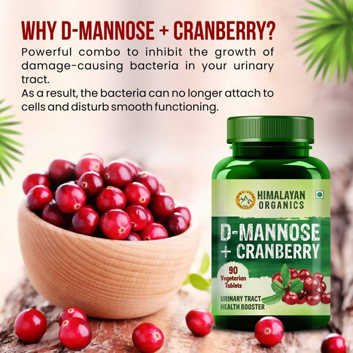 Himalayan Organics D-Mannose + Cranberry Vegetarian Capsules | Swadesiicart