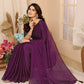 Aafreen Partywear Designer Purple Satin Chiffon Fancy Saree
