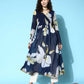 Ahalyaa Women's Traditional wear Kurta - Navy Blue | Swadesiicart